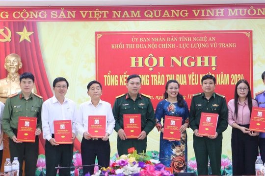 Khối nội chính - Lực lượng vũ trang tỉnh Nghệ An tổng kết phong trào thi đua yêu nước năm 2024