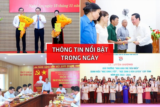 Nghệ An: Thông tin nổi bật ngày 15/11