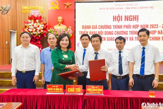 Ký kết chương trình phối hợp giữa Ban Tuyên giáo Tỉnh uỷ Nghệ An và Trường Chính trị tỉnh