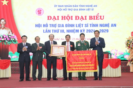 Đại hội đại biểu Hội hỗ trợ gia đình liệt sĩ tỉnh Nghệ An, nhiệm kỳ 2024-2029 và đón nhận Bằng khen của Thủ tướng Chính phủ
