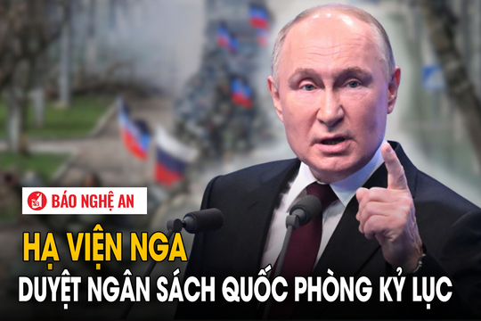 Hạ viện Nga duyệt ngân sách quốc phòng kỷ lục