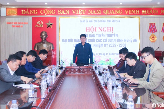 Đảng ủy Khối Các cơ quan tỉnh tổ chức 3 đợt tuyên truyền cao điểm về Đại hội Đảng các cấp