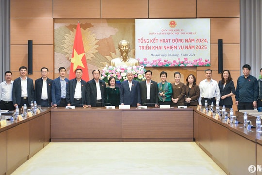 Đoàn đại biểu Quốc hội Nghệ An tổng kết công tác năm 2024, triển khai nhiệm vụ năm 2025