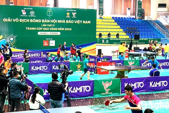 Gần 200 vận động viên tham gia Giải Vô địch bóng bàn Hội Nhà báo Việt Nam lần thứ 17 - Tranh Cúp Sao Vàng 2024