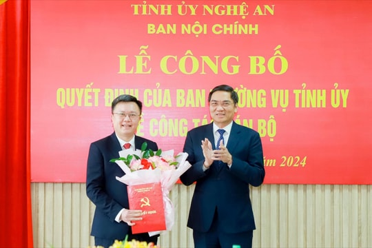 Ban Thường vụ Tỉnh ủy Nghệ An điều động, bổ nhiệm đồng chí Võ Minh Thế giữ chức Phó Trưởng ban Nội chính Tỉnh ủy