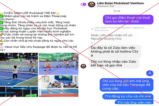 Đăng ký học pickleball trên mạng, người phụ nữ bị lừa 400 triệu đồng