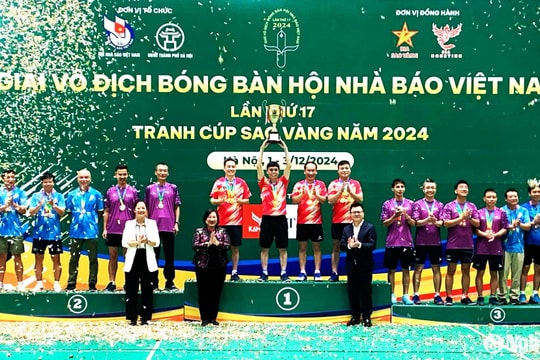 Bế mạc Giải vô địch Bóng bàn Hội Nhà báo Việt Nam lần thứ 17