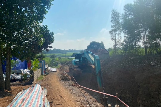 Vì sao hệ thống kênh chính hồ Khe Lại bị chậm tiến độ thi công?