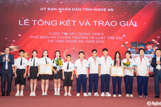 Nghệ An trao giải cuộc thi xây dựng video tuyên truyền, phổ biến về Luật Trẻ em
