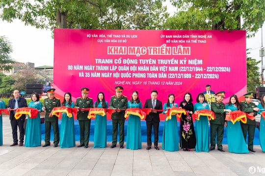 Khai mạc triển lãm tranh cổ động tuyên truyền kỷ niệm 80 năm Ngày thành lập quân đội nhân dân Việt Nam