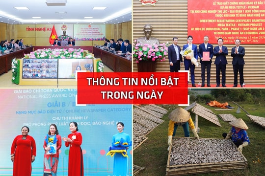 Nghệ An: Thông tin nổi bật ngày 18/12