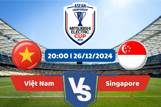 Link xem trực tiếp trận bán kết lượt đi AFF Cup 2024: Việt Nam vs Singapore