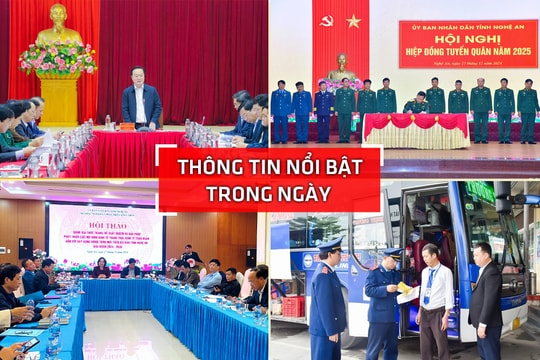Nghệ An: Thông tin nổi bật ngày 27/12