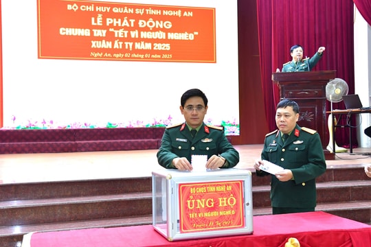 Bộ Chỉ huy Quân sự tỉnh Nghệ An phát động ủng hộ Tết vì người nghèo Xuân Ất Tỵ 2025