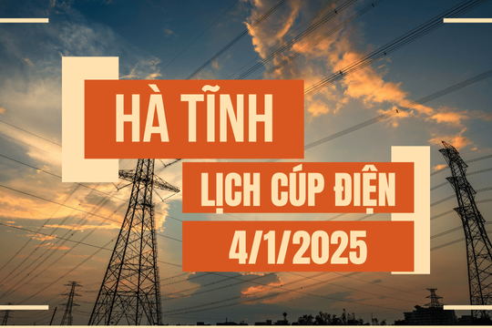 Lịch cúp điện Hà Tĩnh ngày 4/1/2025