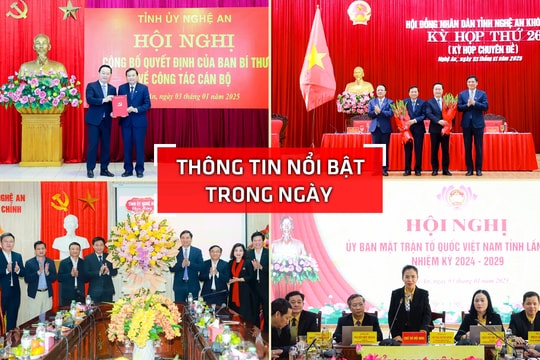 Nghệ An: Thông tin nổi bật ngày 3/1
