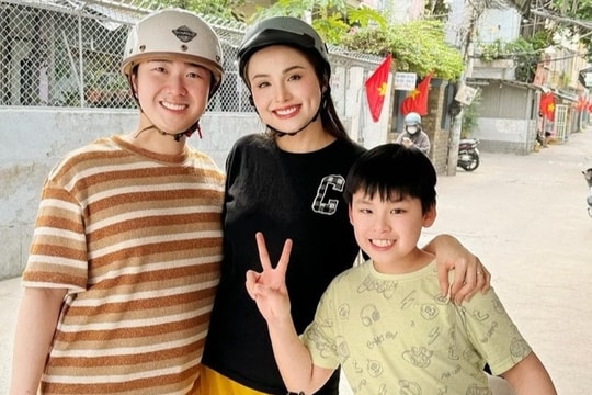 Hoa hậu Diễm Hương cùng chồng kém 2 tuổi từ Canada về Việt Nam đón Tết