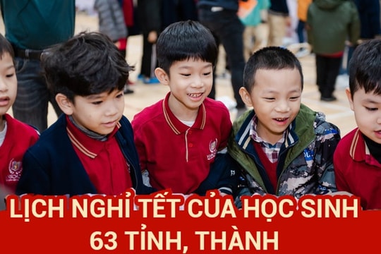 Lịch nghỉ Tết Nguyên đán Ất Tỵ 2025 mới nhất của học sinh 63 tỉnh, thành