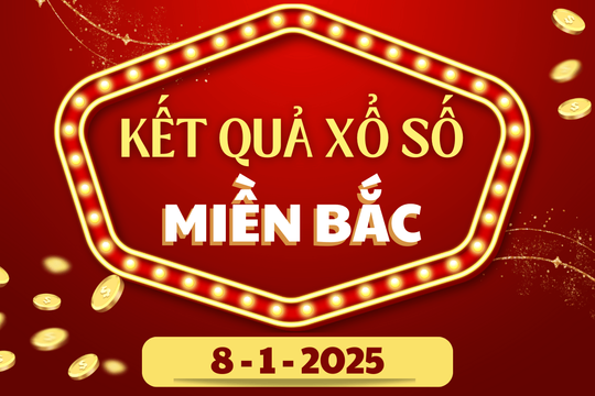 XSMB hôm nay 8/1 - Kết quả xổ số miền Bắc 8/1/2025 - KQXSMB ngày 8/1