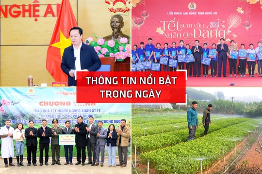 Nghệ An: Thông tin nổi bật ngày 12/1