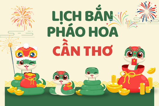 Địa điểm bắn pháo hoa Tết Âm lịch 2025 tại thành phố Cần Thơ