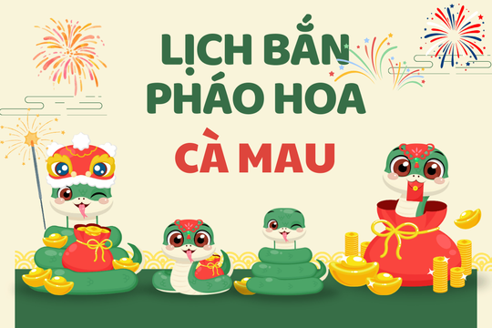 Địa điểm bắn pháo hoa Tết Âm lịch 2025 tại Cà Mau