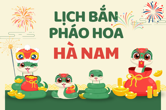 Địa điểm bắn pháo hoa Tết Âm lịch 2025 tại Hà Nam