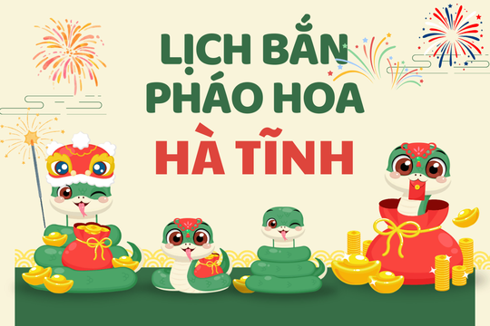 Địa điểm bắn pháo hoa Tết Âm lịch 2025 tại Hà Tĩnh