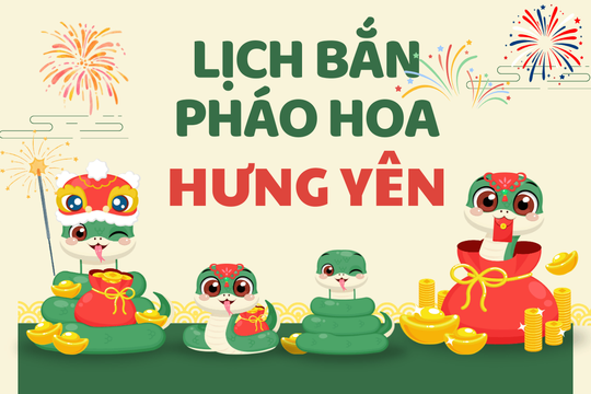 Địa điểm bắn pháo hoa Tết Âm lịch 2025 tại Hưng Yên