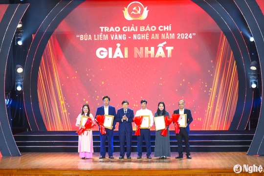 Báo Nghệ An đoạt 2 giải Nhất Giải Báo chí 'Búa liềm vàng - Nghệ An 2024'