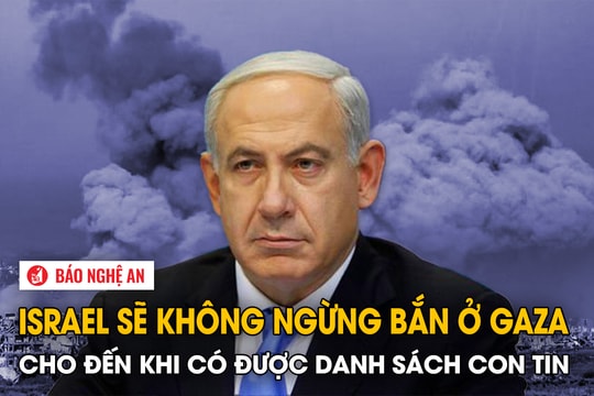 Israel sẽ không ngừng bắn ở Gaza cho đến khi có được danh sách con tin