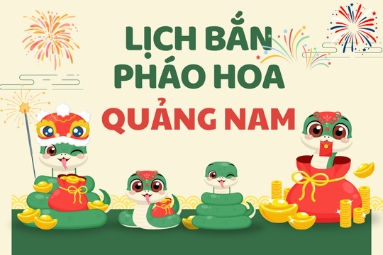 Địa điểm bắn pháo hoa Tết Âm lịch 2025 tại Quảng Nam