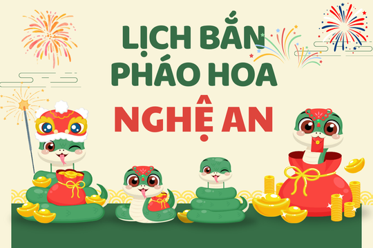 Địa điểm bắn pháo hoa Tết Âm lịch 2025 tại Nghệ An