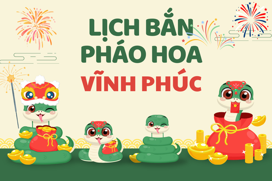 Địa điểm bắn pháo hoa Tết Âm lịch 2025 tại Vĩnh Phúc