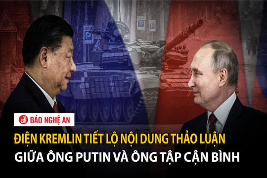 Điện Kremlin tiết lộ nội dung thảo luận giữa ông Putin và ông Tập Cận Bình