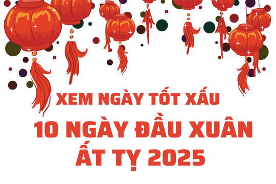 Xem ngày tốt xấu 10 ngày đầu xuân Ất Tỵ 2025
