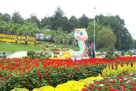 Người dân Thành phố Vinh thích thú với linh vật rắn ngộ nghĩnh, dễ thương