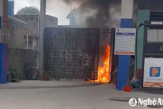 Cháy tại cây xăng dầu ở huyện Nam Đàn