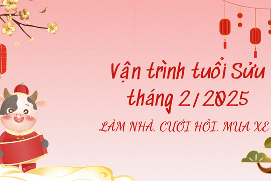 Vận trình tuổi Sửu tháng 2/2025 để làm nhà, cưới hỏi, xuất hành
