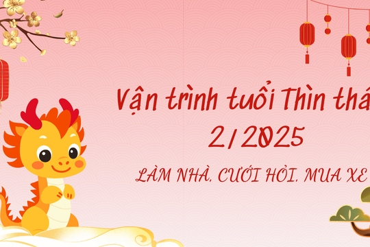 Vận trình tuổi Thìn tháng 2/2025 để làm nhà, cưới hỏi, xuất hành