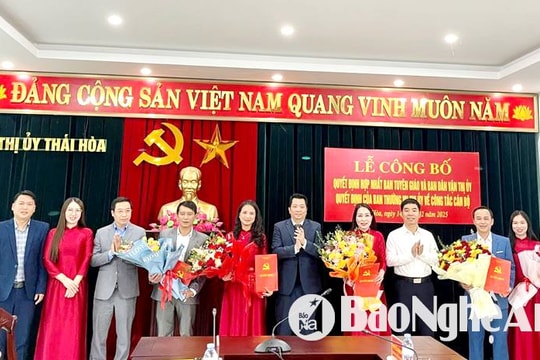 Đồng chí Cao Thị Minh Nguyệt giữ chức Trưởng Ban Tuyên giáo và Dân vận thị xã Thái Hòa