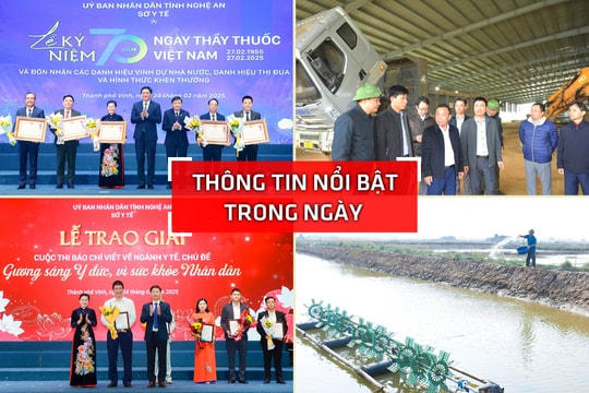 Nghệ An: Thông tin nổi bật ngày 24/2