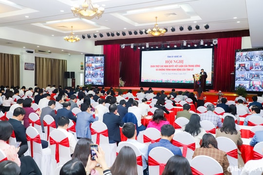 Nghệ An quán triệt các nghị quyết, kết luận của Trung ương và chương trình hành động của Tỉnh ủy