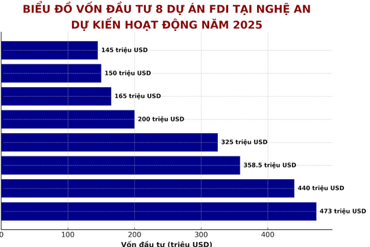 8 dự án FDI 'rót' 2,2 tỷ USD vào Nghệ An, thêm động lực tăng trưởng 10,5%