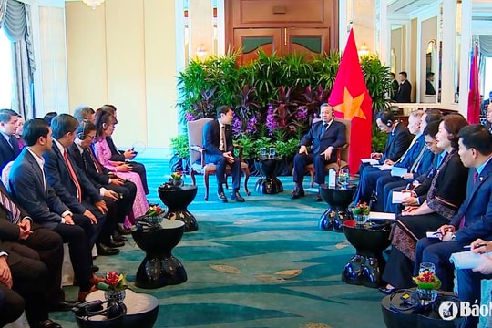 Tổng Bí thư Tô Lâm tiếp lãnh đạo một số tập đoàn, doanh nghiệp hàng đầu của Singapore