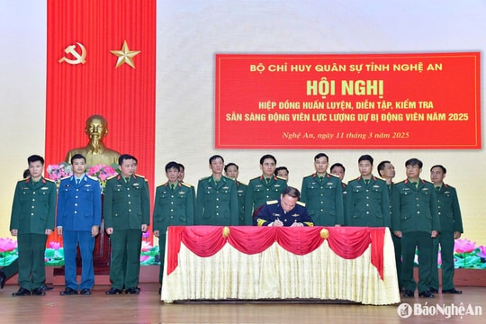 Nghệ An tổ chức hiệp đồng huấn luyện, diễn tập lực lượng dự bị động viên