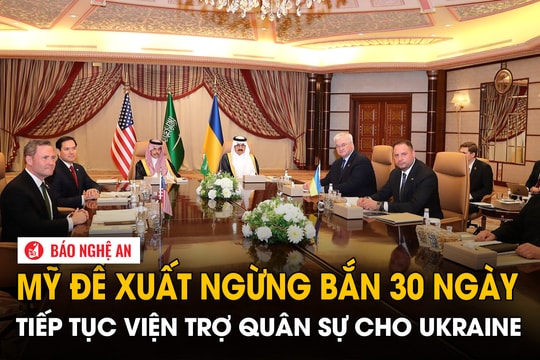 Mỹ đề xuất ngừng bắn 30 ngày, tiếp tục viện trợ cho Ukraine