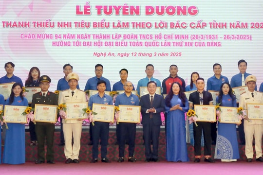Nghệ An tuyên dương 92 cán bộ Đoàn, đoàn viên, thanh thiếu nhi tiêu biểu toàn tỉnh năm 2025