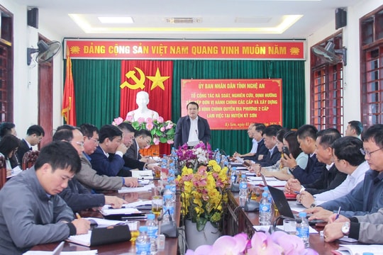 Tổ công tác của tỉnh Nghệ An làm việc với huyện Kỳ Sơn về sắp xếp đơn vị hành chính