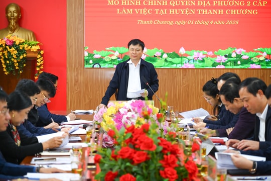 Tổ công tác rà soát, định hướng sắp xếp đơn vị hành chính của tỉnh Nghệ An làm việc với huyện Thanh Chương